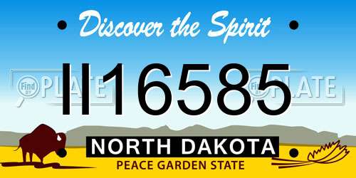 II16585 North Dakota License Plate