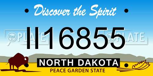 II16855 North Dakota License Plate