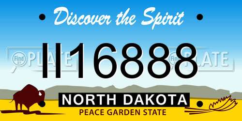 II16888 North Dakota License Plate