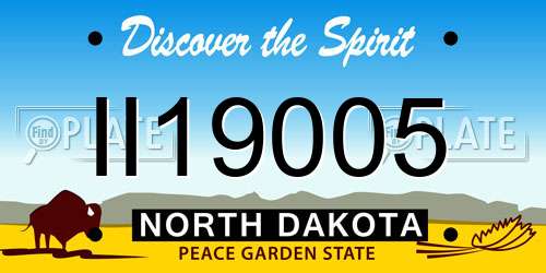 II19005 North Dakota License Plate