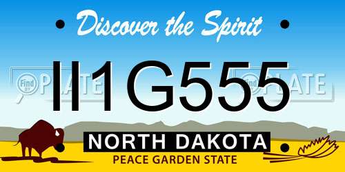 II1G555 North Dakota License Plate