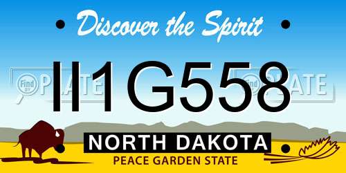 II1G558 North Dakota License Plate