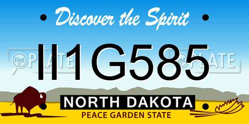 II1G585 North Dakota License Plate
