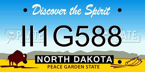 II1G588 North Dakota License Plate