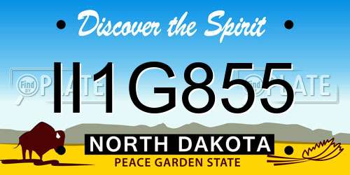 II1G855 North Dakota License Plate