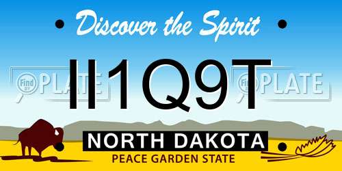 II1Q9T North Dakota License Plate