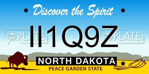 II1Q9Z North Dakota License Plate