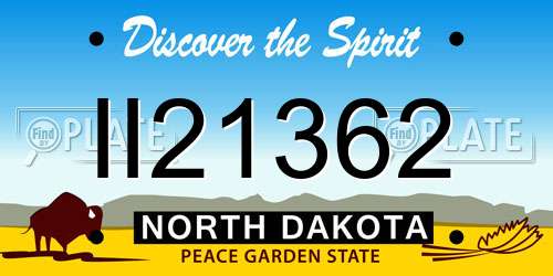 II21362 North Dakota License Plate