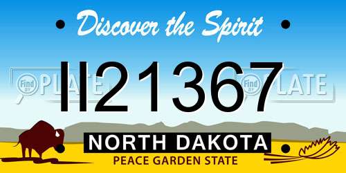 II21367 North Dakota License Plate