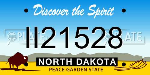 II21528 North Dakota License Plate