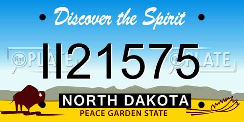 II21575 North Dakota License Plate