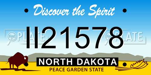 II21578 North Dakota License Plate