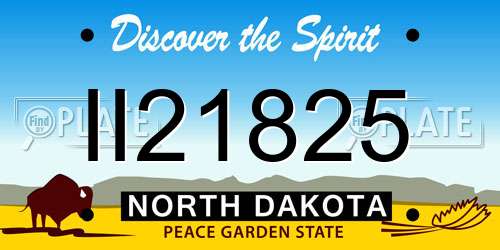 II21825 North Dakota License Plate