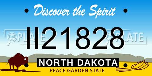 II21828 North Dakota License Plate