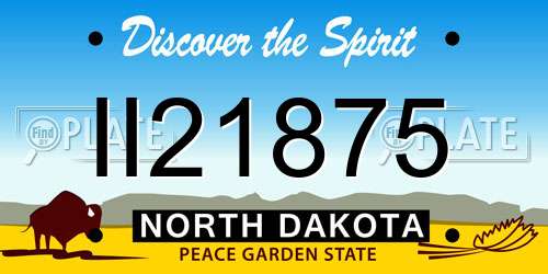 II21875 North Dakota License Plate