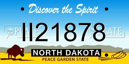 II21878 North Dakota License Plate