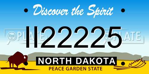II22225 North Dakota License Plate