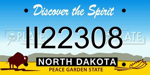 II22308 North Dakota License Plate