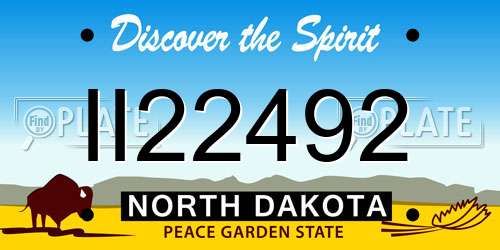 II22492 North Dakota License Plate