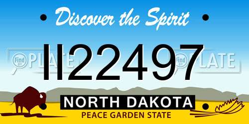 II22497 North Dakota License Plate