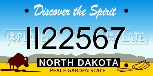 II22567 North Dakota License Plate