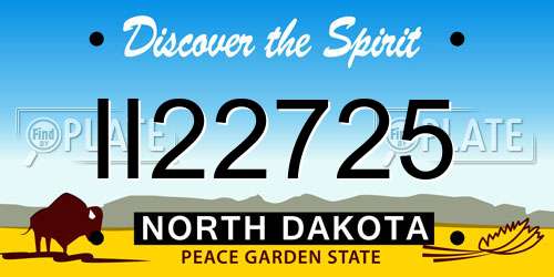 II22725 North Dakota License Plate