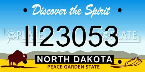 II23053 North Dakota License Plate