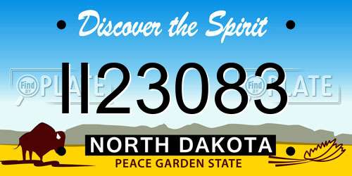 II23083 North Dakota License Plate