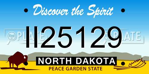 II25129 North Dakota License Plate
