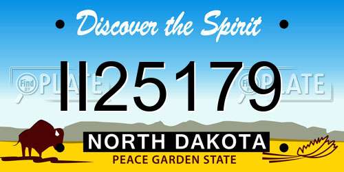 II25179 North Dakota License Plate
