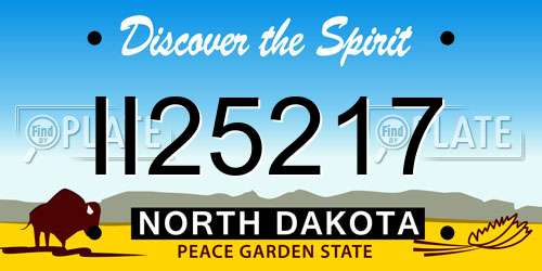 II25217 North Dakota License Plate