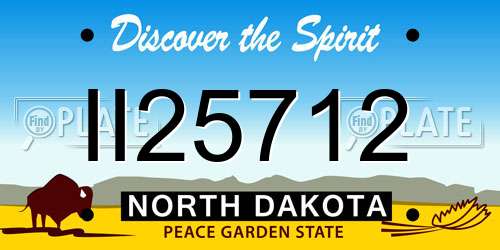 II25712 North Dakota License Plate
