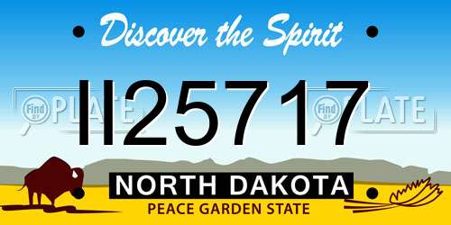 II25717 North Dakota License Plate