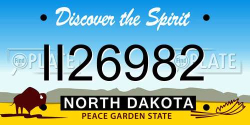 II26982 North Dakota License Plate