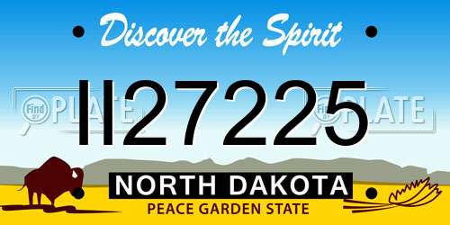 II27225 North Dakota License Plate