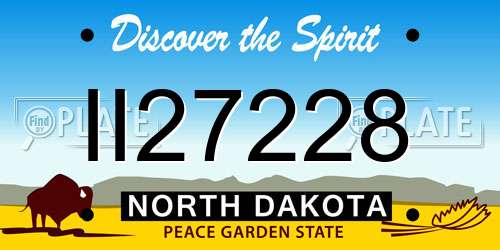 II27228 North Dakota License Plate