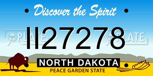 II27278 North Dakota License Plate