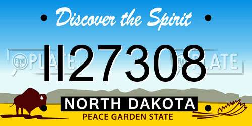 II27308 North Dakota License Plate
