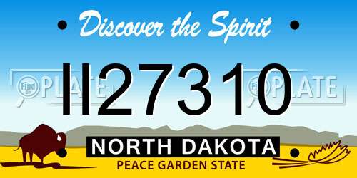 II27310 North Dakota License Plate