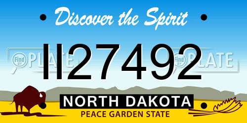II27492 North Dakota License Plate