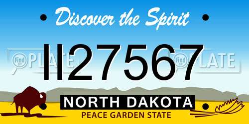 II27567 North Dakota License Plate