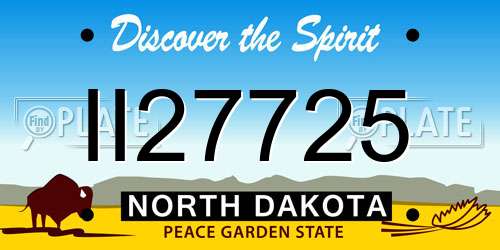 II27725 North Dakota License Plate