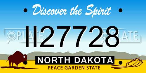 II27728 North Dakota License Plate