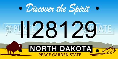 II28129 North Dakota License Plate