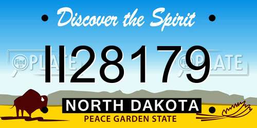 II28179 North Dakota License Plate