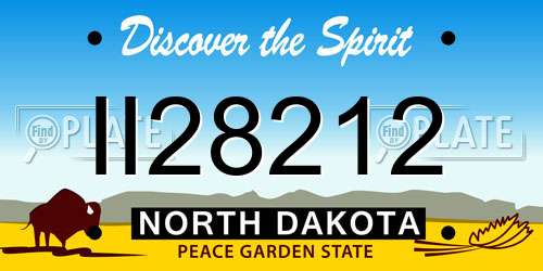 II28212 North Dakota License Plate
