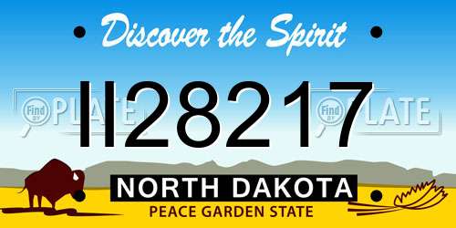 II28217 North Dakota License Plate