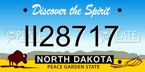 II28717 North Dakota License Plate