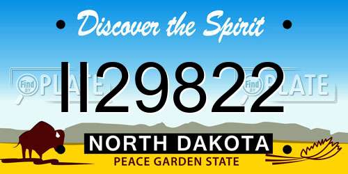 II29822 North Dakota License Plate