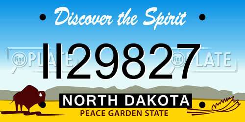 II29827 North Dakota License Plate